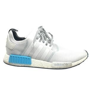 Adidas NMD_R1 Cyan Accents Sneakers Boost Sole Cushioning Gray - Men’s Sz 13